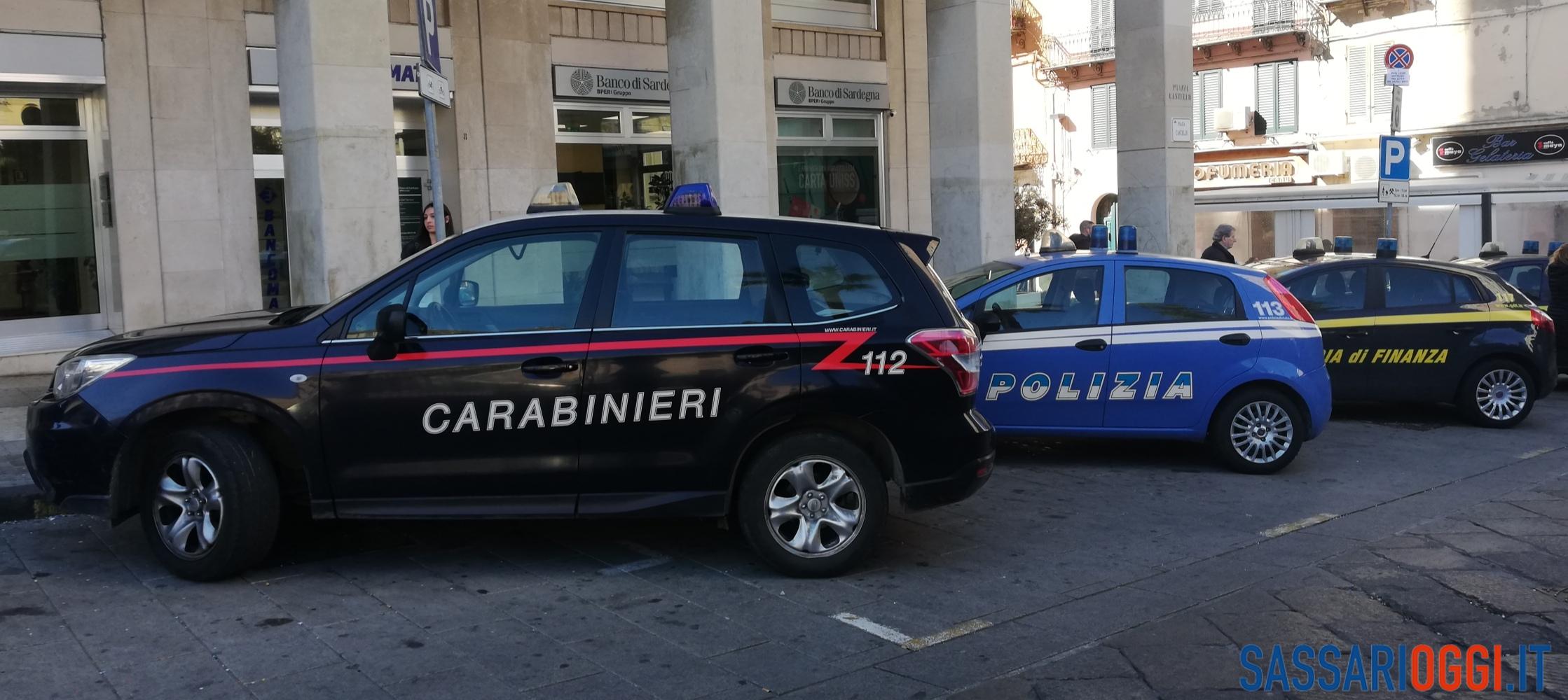 Carabinieri, guardia di finanza, polizia a Sassari