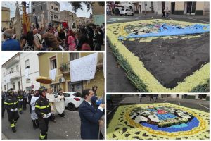 Il forte vento distrugge a Sorso l'infiorata per la Madonna Noli Me Tollere