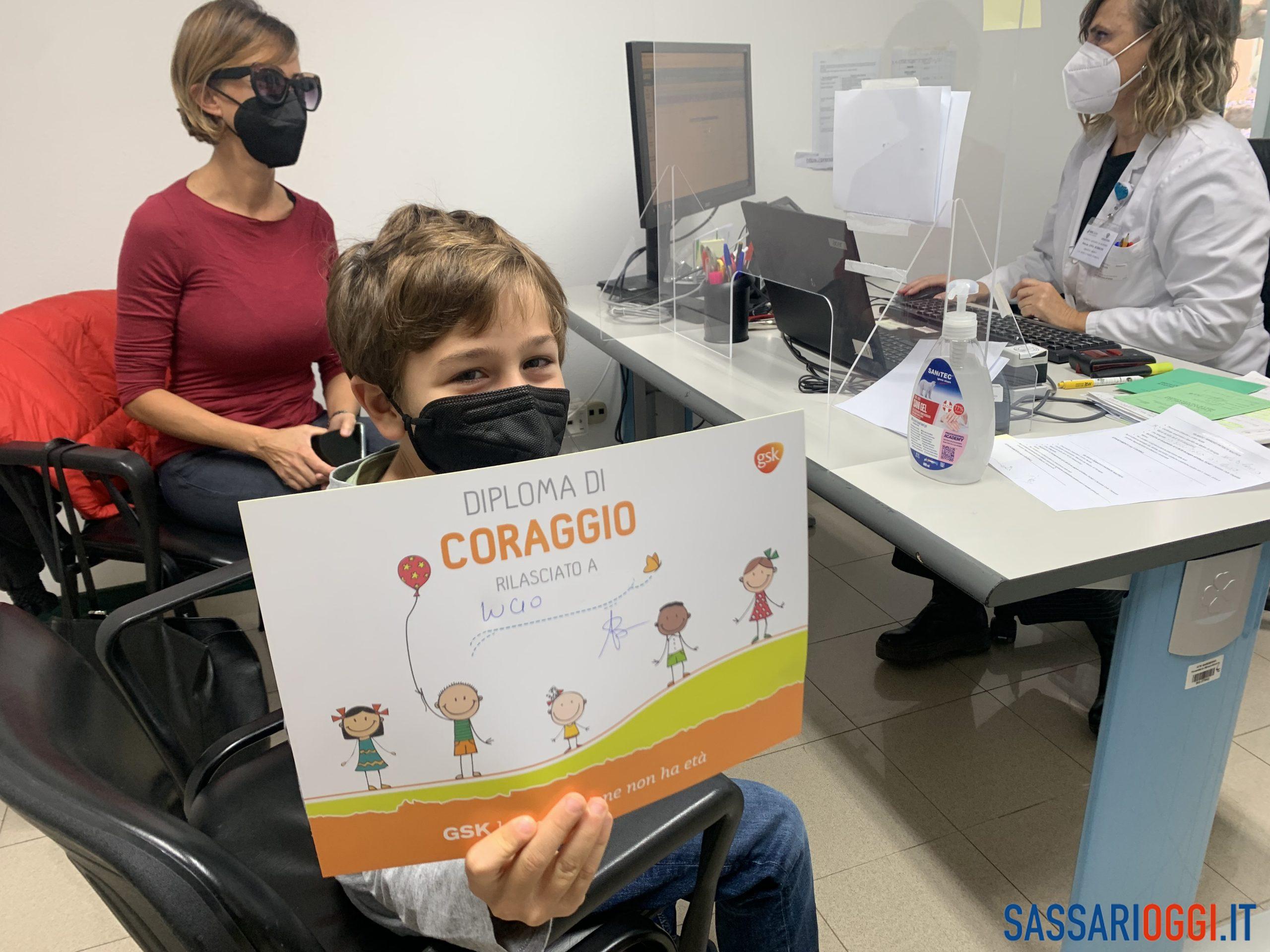 Alghero, al piccolo Lucio il "Diploma di Coraggio" per aver fatto il vaccino