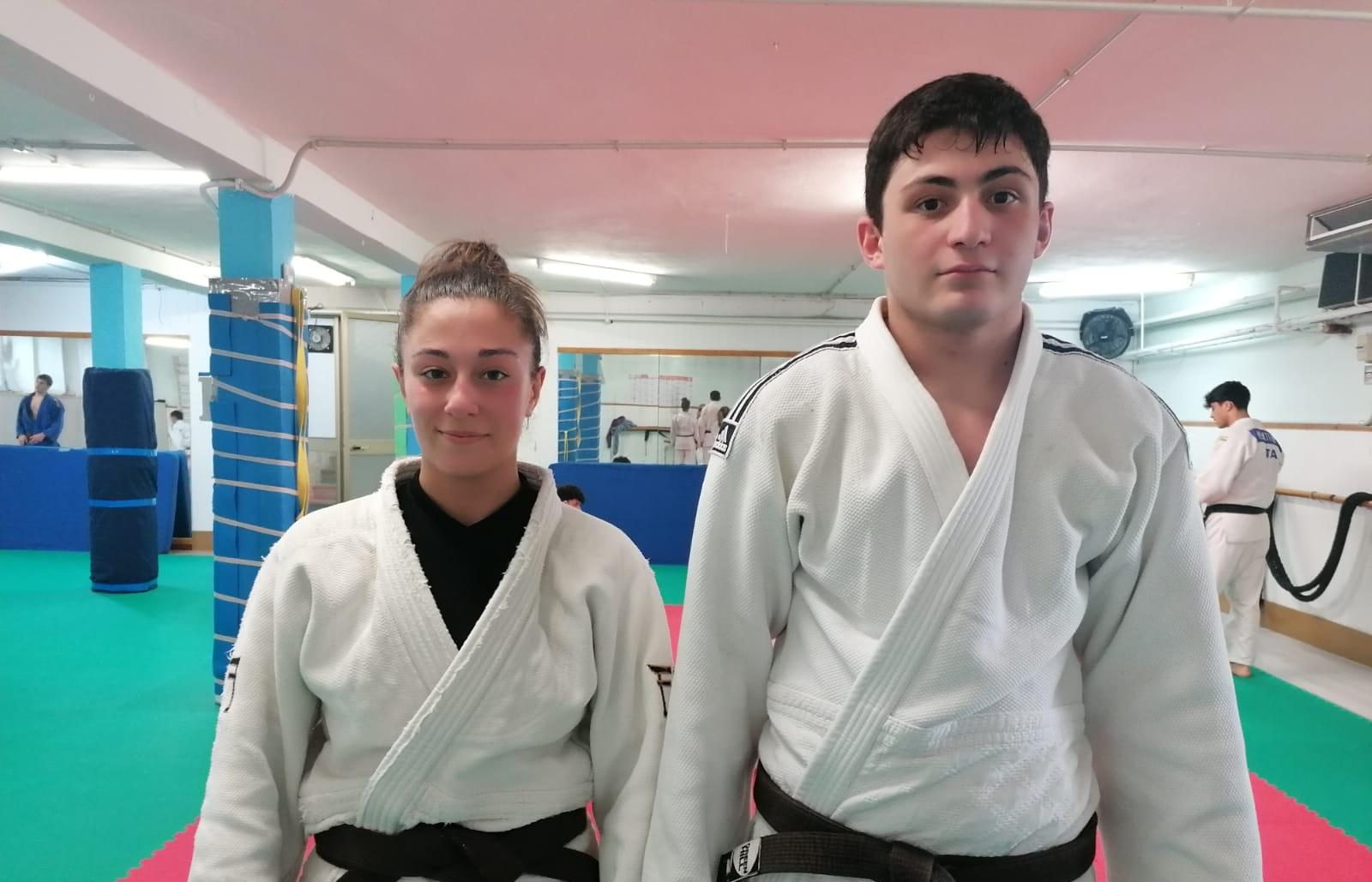 Alessandro Olia e Rossella Fusco, giovani judoka di Sassari