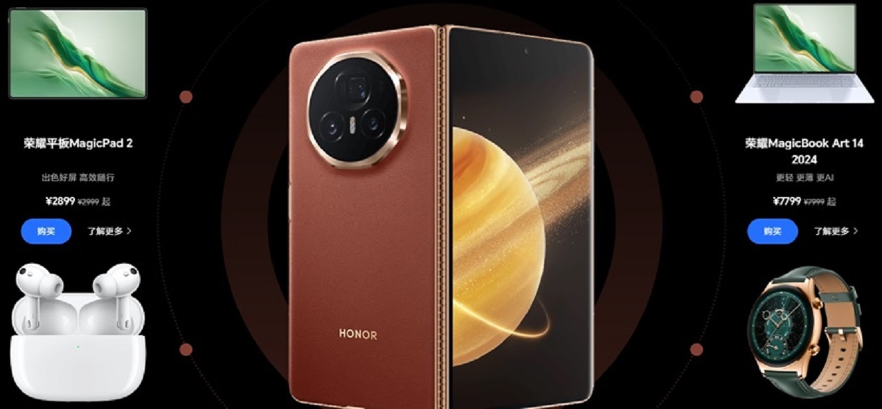 TECSHINE Custodia Intelligente in Pelle per HONOR Magic V3. Chiusura Magnetica. Cover/Shell per Magic V 3