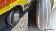 Rubano le ruote dell'ambulanza della Croce Blu a Sassari e le sostituiscono con le vecchie