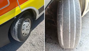 Rubano le ruote dell'ambulanza della Croce Blu a Sassari e le sostituiscono con le vecchie