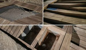 Rotonda di Platamona danneggiata, reti rotte e rifiuti abbandonati