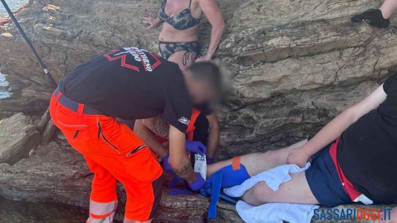 Turista ferito dopo una caduta sulle rocce a Castelsardo