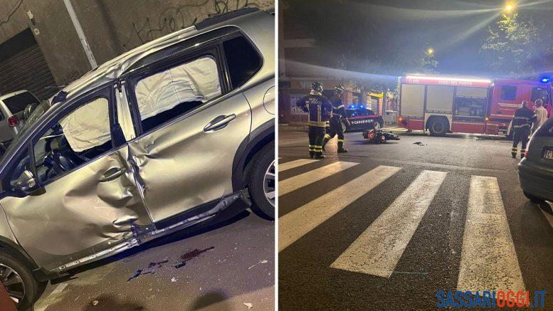 Grave incidente a Sassari, un ferito nello scontro auto-moto