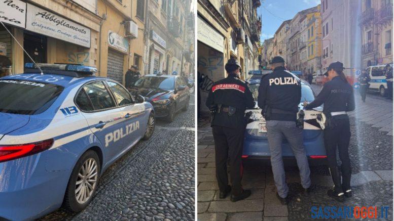 Controlli polizia carabinieri centro storico Sassari