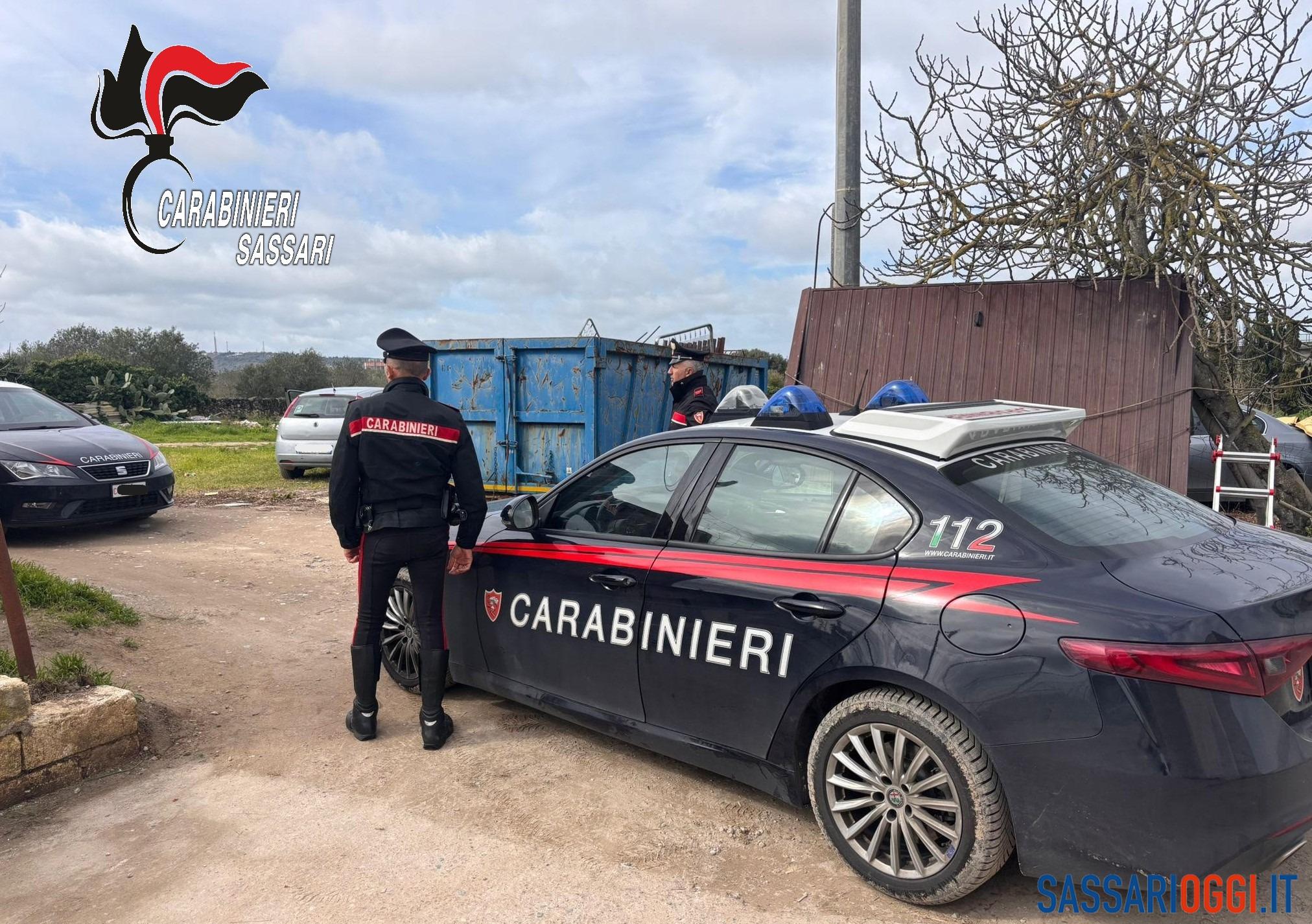 Discarica abusiva campagne carabinieri Sassari
