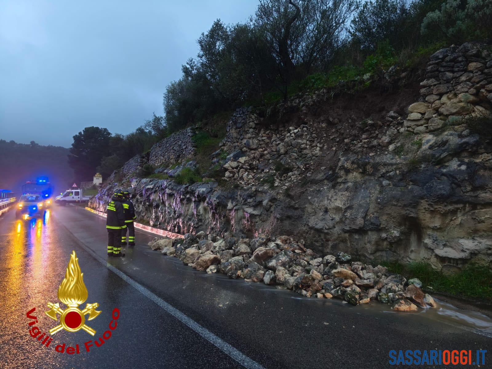 Frana sulla strada per Sassari, riapre la statale 200