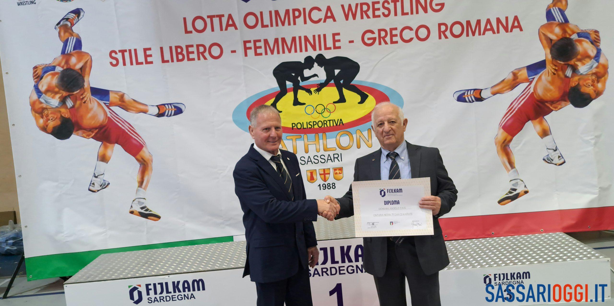 Il maestro Giovannino Fais con Enzo Piroddu