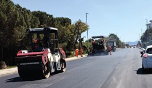 Nuovo asfalto in via Tramontana a Porto Torres