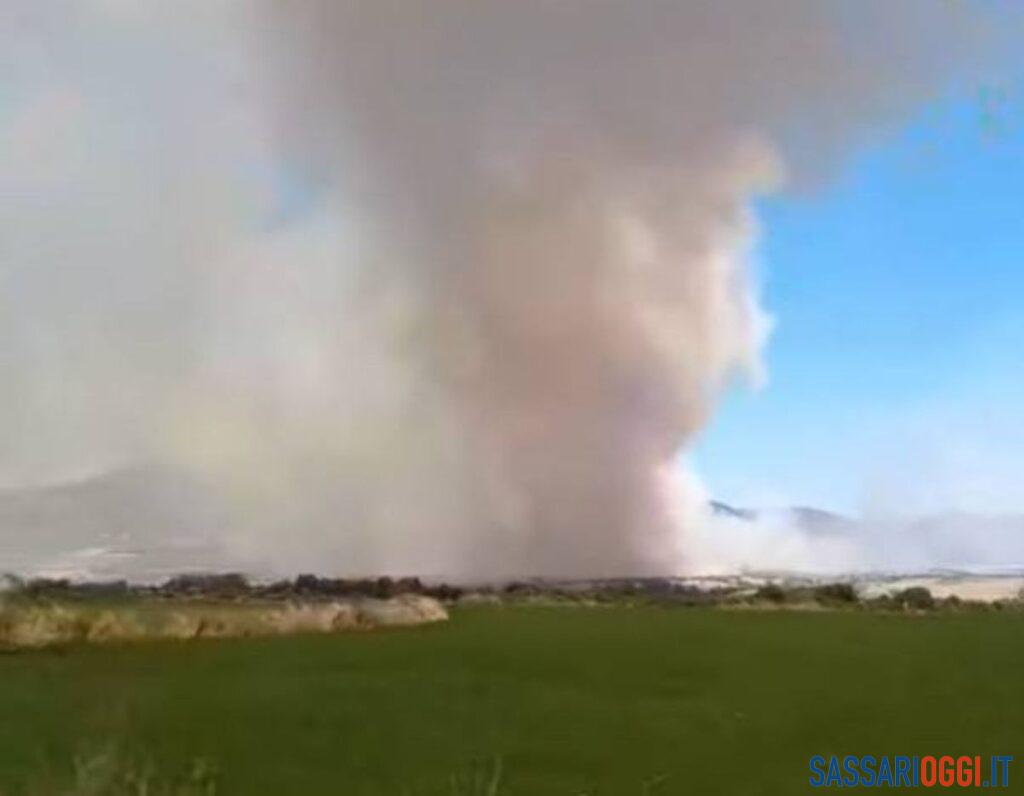 Incendio e aziende evacuate a Viddalba, il Canadair arriva dalla Penisola
