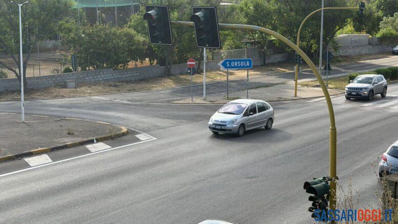 Semaforo strada Sant'Orsola Sassari Porto Torres