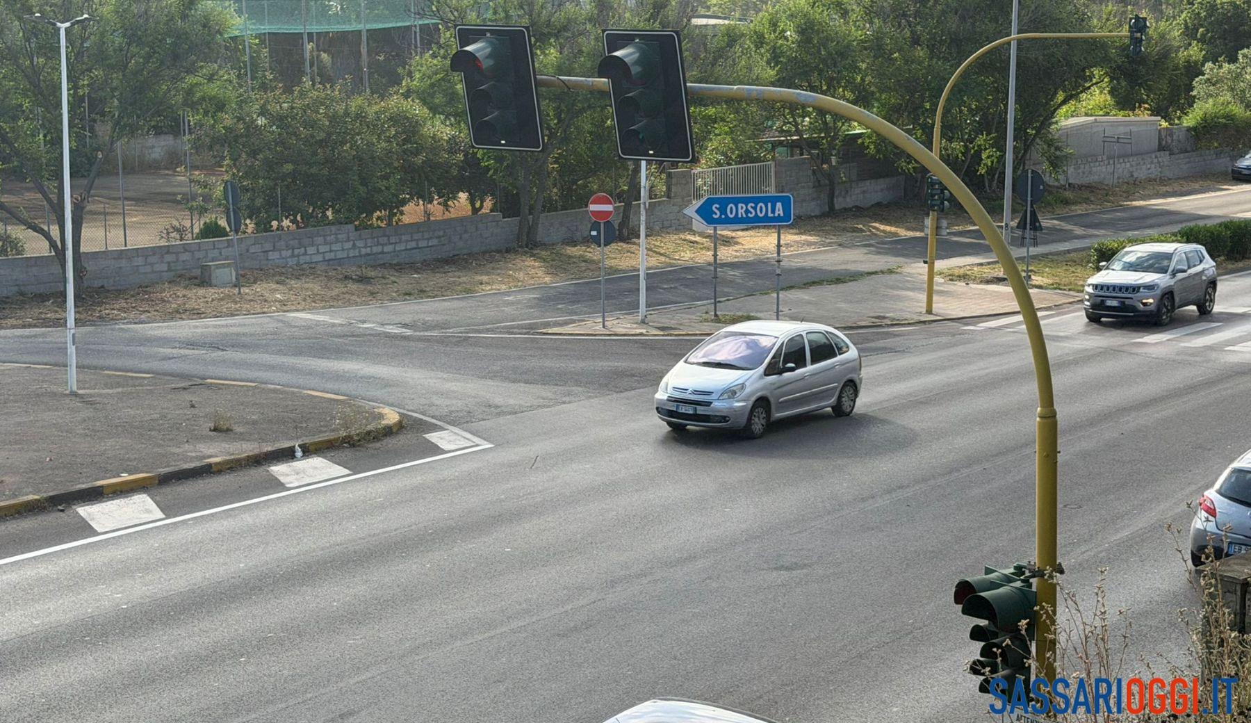 Semaforo strada Sant'Orsola Sassari Porto Torres