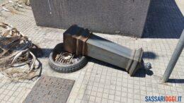 Fontana rotta e abbandonata alla stazione ferroviaria di Sassari