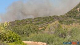 Incendio nelle campagne di Bosa