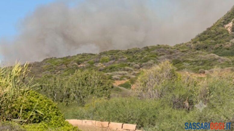 Incendio nelle campagne di Bosa