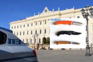 questura sassari coltelli arresto polizia