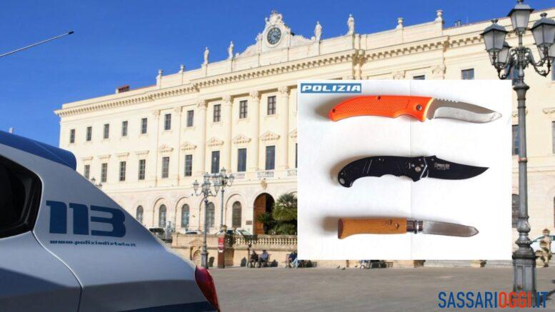 questura sassari coltelli arresto polizia