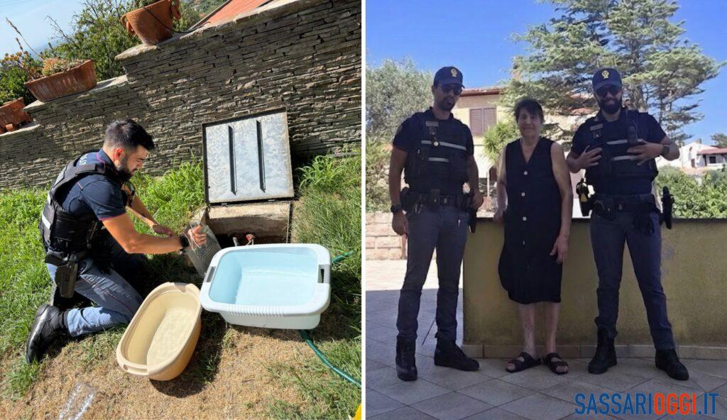 Resta senz’acqua in casa, 82enne aiutata dalla polizia a Sassari