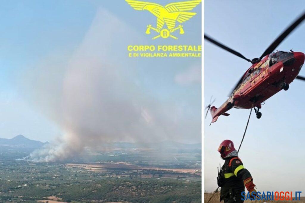 Incendio ad Alghero, elicotteri in azione a Sa Segada
