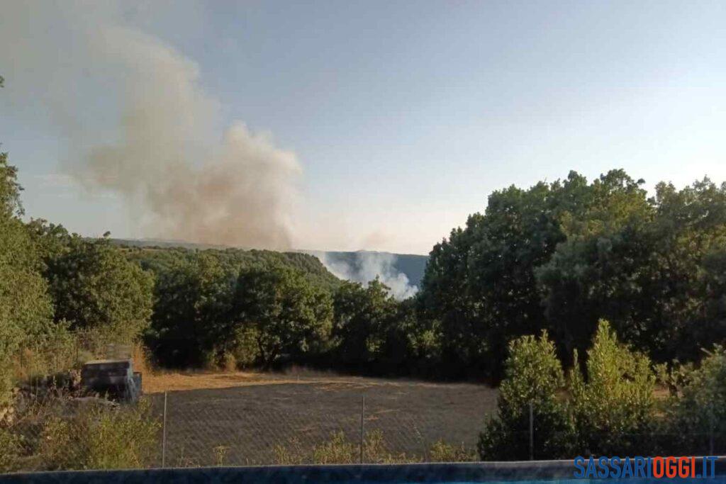 Incendio nelle campagne di Bonorva: intervento in corso