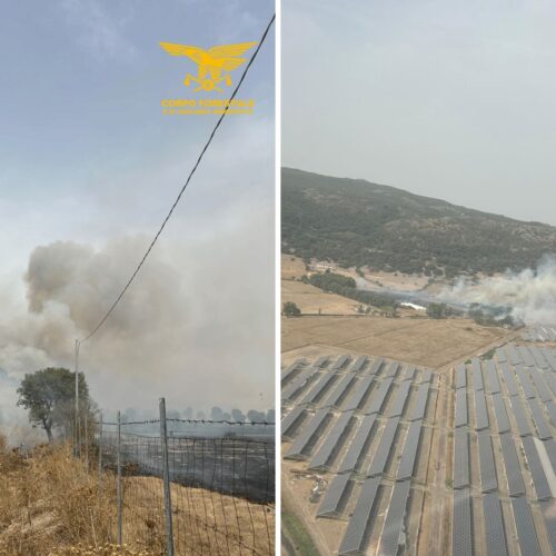 Incendio a Giave, fiamme a pochi passi dai pannelli fotovoltaici