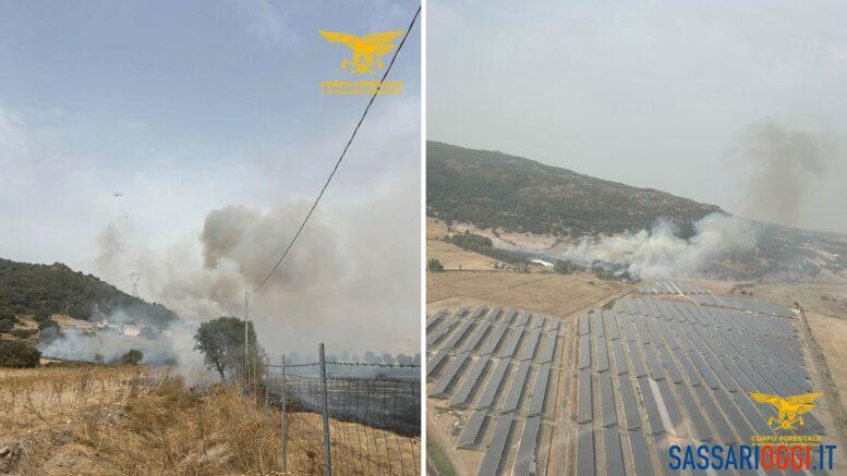 Incendio a Giave, fiamme a pochi passi dai pannelli fotovoltaici