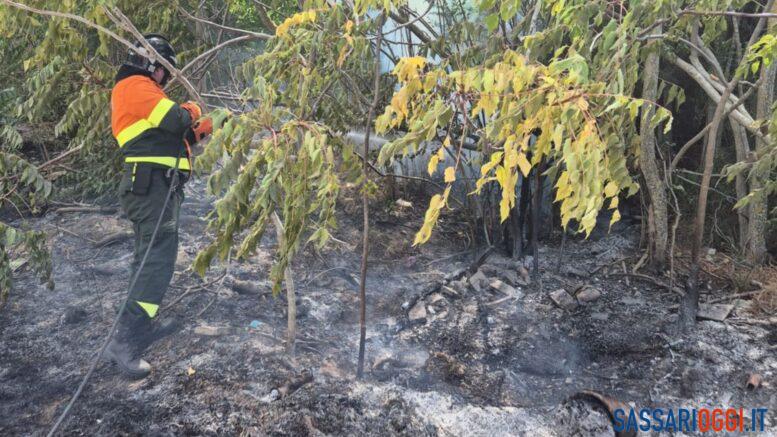 Incendio nelle campagne di Sorso, fiamme domate a Lu Barrili