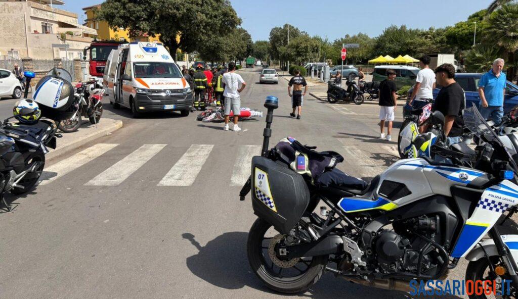 Incidente nel centro di Alghero, ferito un motociclista di 18 anni