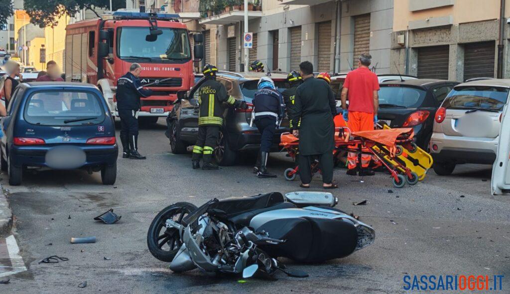 Scontro auto-moto a Sassari, un ferito nell’incidente