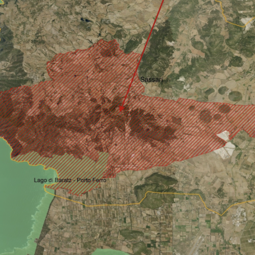 La perimetrazione proposta per la nuova ZPS Monte Forte – Nurra – Lago di Baratz, interamente compresa nel territorio comunale di Sassari