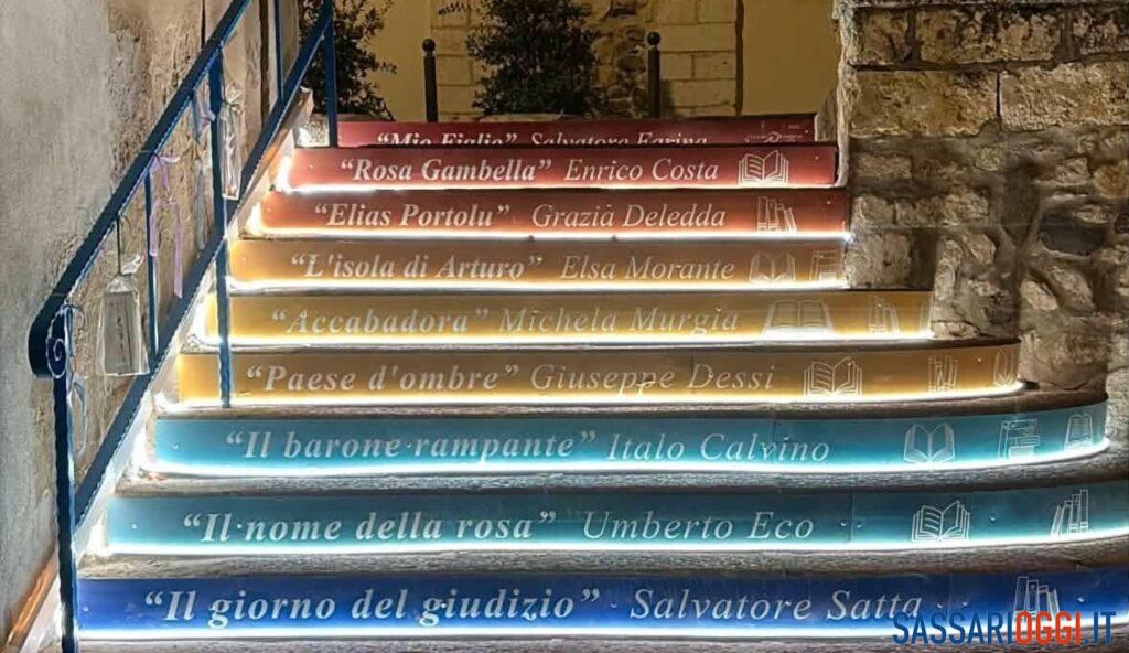 La scalinata di Palazzo Baronale a Sorso si accende di cultura