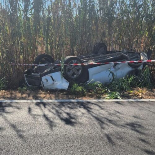 auto ribaltata sorso incidente