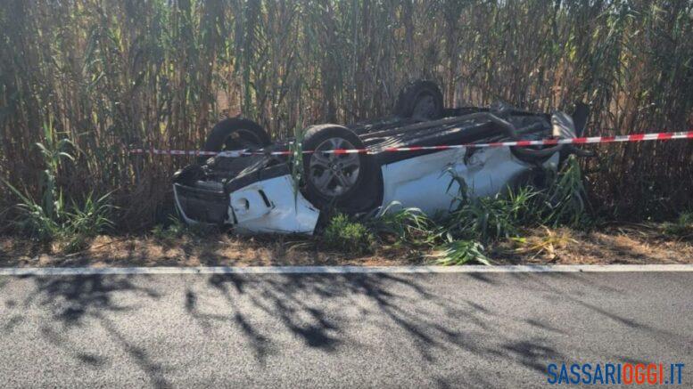 auto ribaltata sorso incidente