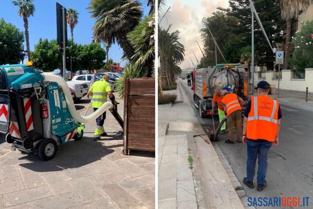 Alghero, col nuovo servizio parte il lavaggio di strade e marciapiedi