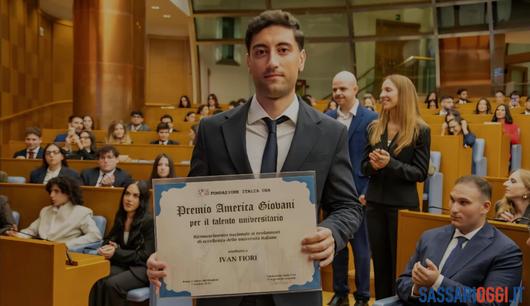 Premio America Giovani, riconoscimento per il sassarese Ivan Fiori