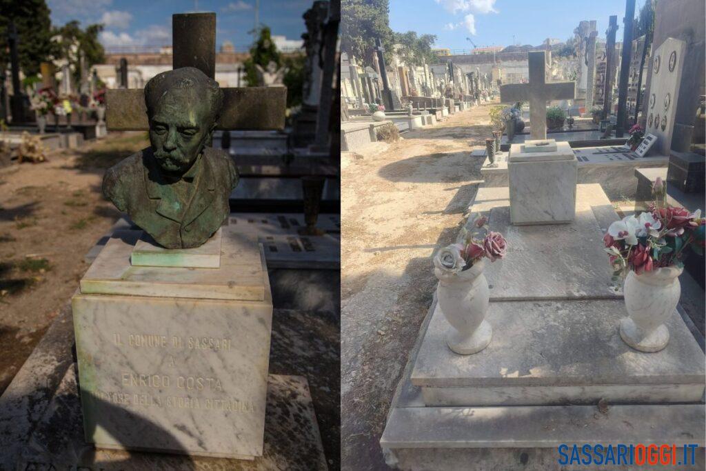 Sassari, rubato dal Cimitero Monumentale il busto di Enrico Costa